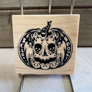 Rubber Stamp Spooky Pumpkin